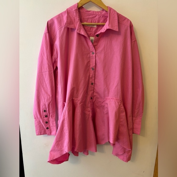 NWT Free People Oversized Barbiecore Shirt S-L - Picture 5 of 7